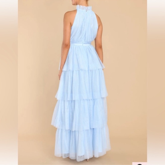 Aura Shock And Awe Blue Tulle Maxi Dress Size M NWT Tiered Princess Cottagecore - Picture 2 of 11